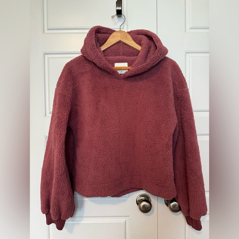 Abercrombie & Fitch Maroon Hooded Fleece